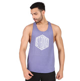 Gym Stringer For Men (Blue Heather)