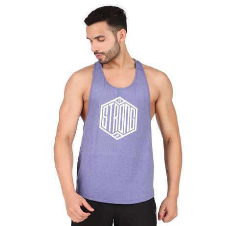 Gym Stringer For Men (Blue Heather)