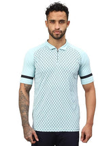 Vector X Mens Sports Wear Polyester Front Printed Collar Neck with Front Zipper Opening Half Sleeves T-shirt For Running, Training, Athletic