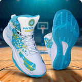 Vector X Graffiti 3D Texture TPU Fusing|Eva Phylon Rubber Sole Stylish & Comfortable High Ankle Court Shoe Best for Squash Table Tennis Volleyball Indoor & Outdoor Sports Lace Up Sneakers for Men