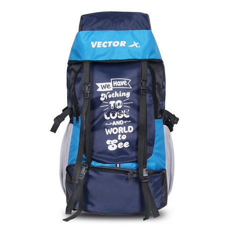 Vector X 55 L Backpack Waterproof Trekking Hiking Camping Travel Outdoor Luggage Bag with Rain Cover