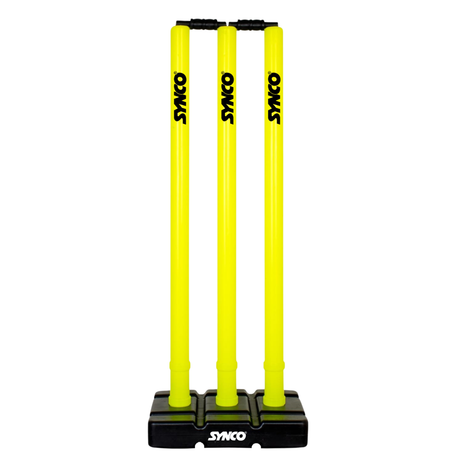 Plastic Wicket set Heavy duty Full size | Fluorescent Yellow - Synco - Sports Equipment