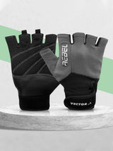 Vector X Rebel Unisex Workout Weight Lifting Gloves for Men and Women with Wrist Support,Fingerless Grip for Weightlifting,Cycling,Exercise,Training,Fitness