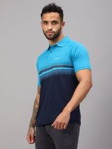 VECTOR X OMT-259 Mens Polo Collar Neck Colourblocked T-Shirt