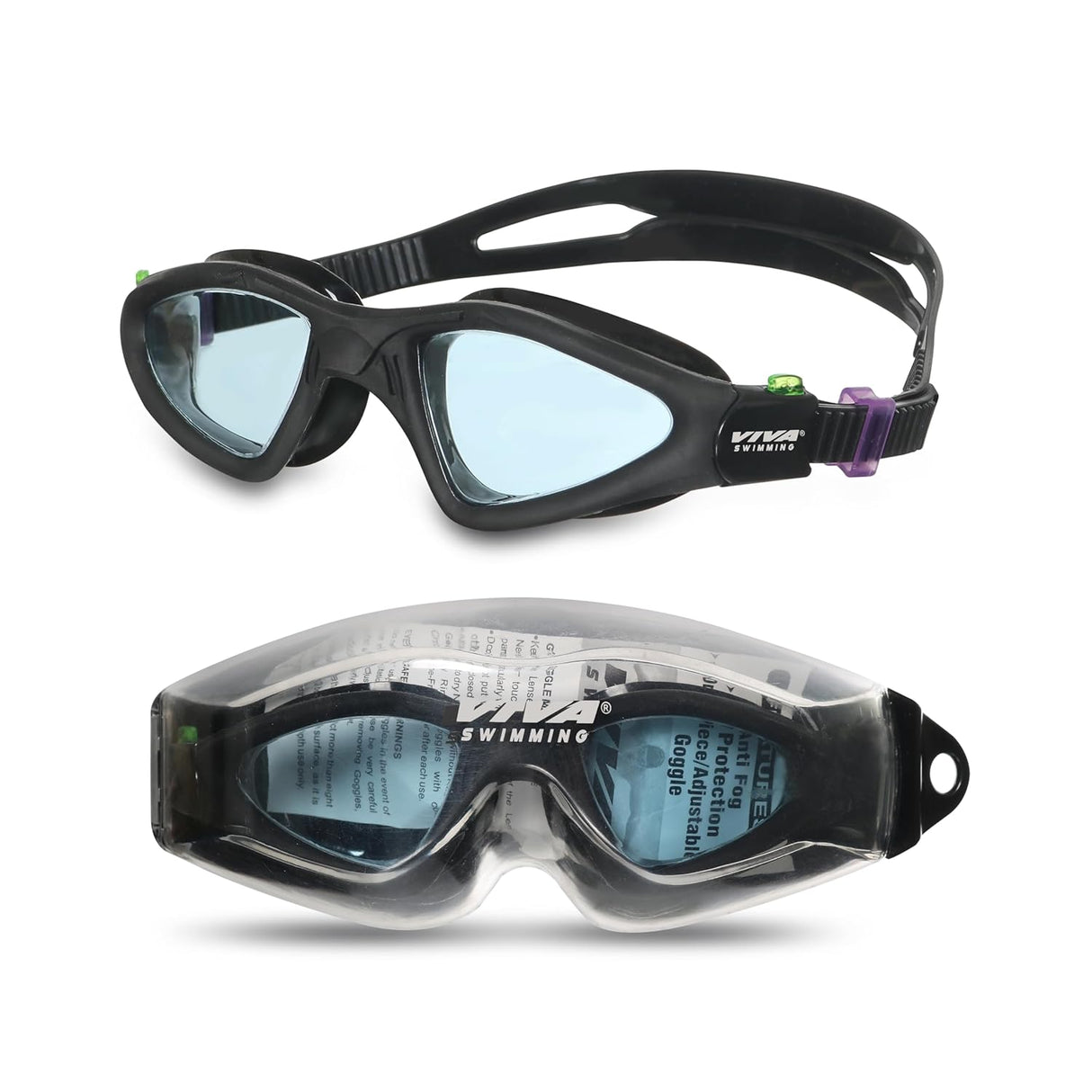 Viva Swimming Elevate High Perofrmance 1 Piece Liquid Silicone with Adjustable Buckle Clear Transparent Cover Swimming Goggle for Professional Swimmers