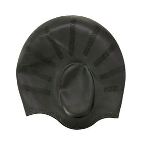 Viva Swimming Ear Protection Designed Long Hair Swim Cap,Waterproof Silicone Swimming Cap for Adult Woman and Men,Keeps Hair Clean with Ear Protector Black