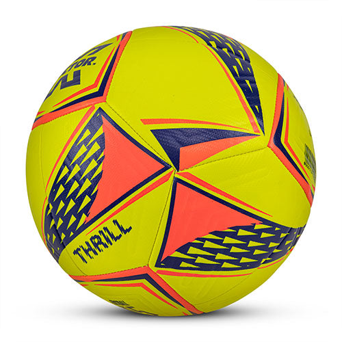 Vector X THRILL 16 Panel EMBOSSED TPU + SR Bladder Machine Stitched Ball|Ideal For Ground, Grass, & Artificial Turf Surface|Match|Training|Practice Soccer Football For Men, Adult, Boys above 15+ Age Size 5 
