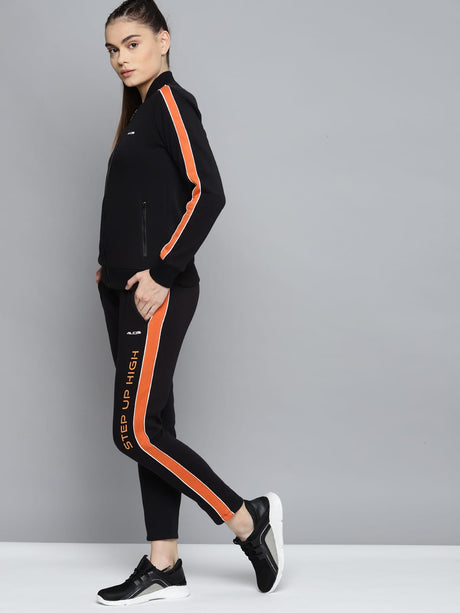 Alcis Women Colourblocked Black Tracksuits | Alcis