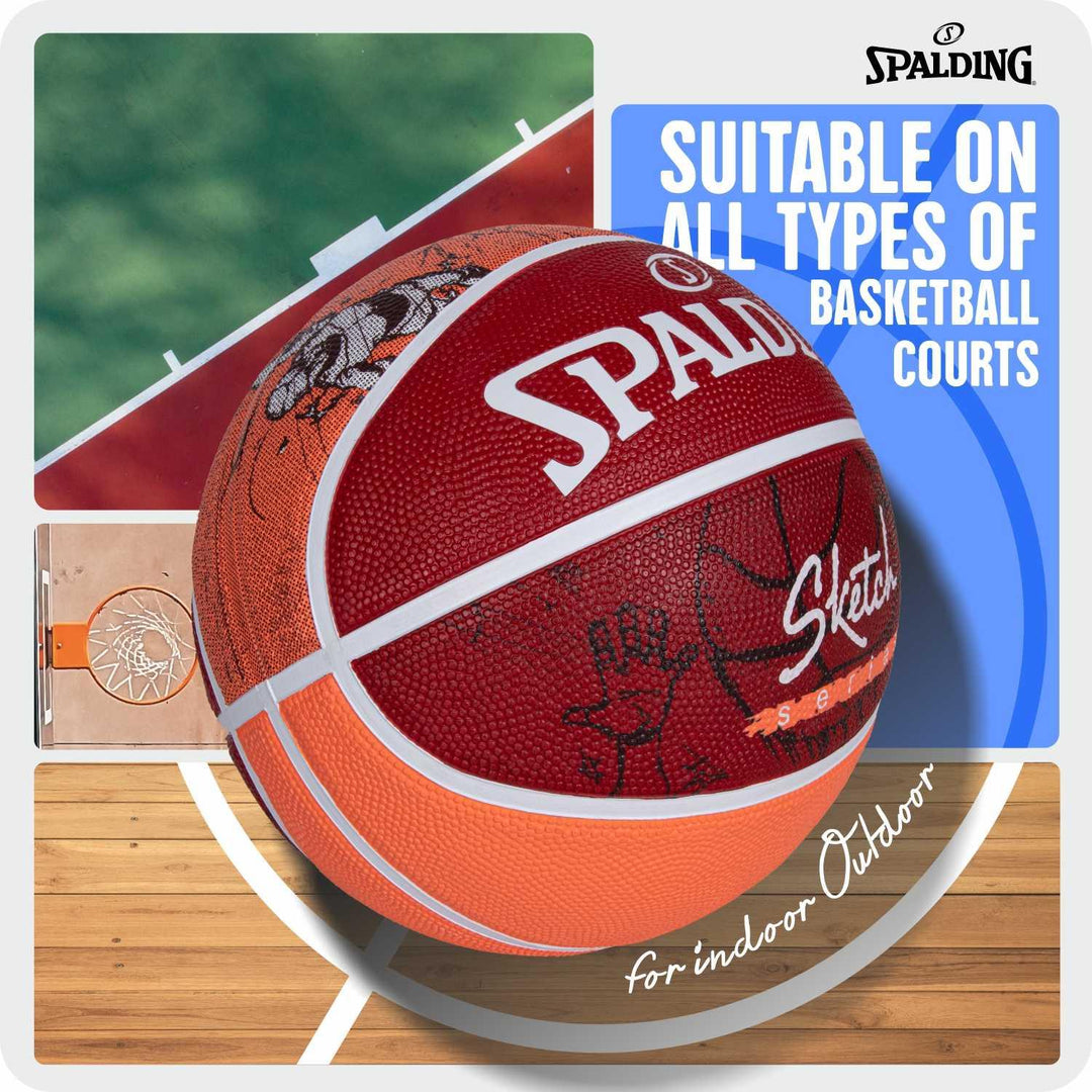 Spalding Sketch Crack Ball 84380Z, Unisex, Basketball, Blue, 7, blue