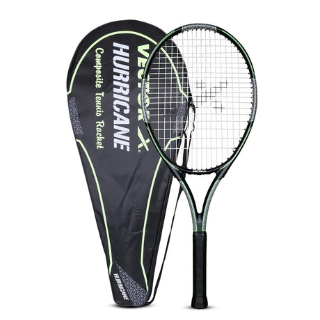 Vector X Hurricane Racket High Performance Full Cover Composite Tennis Racquet for Sports Green Strung Tennis Racquet Adults