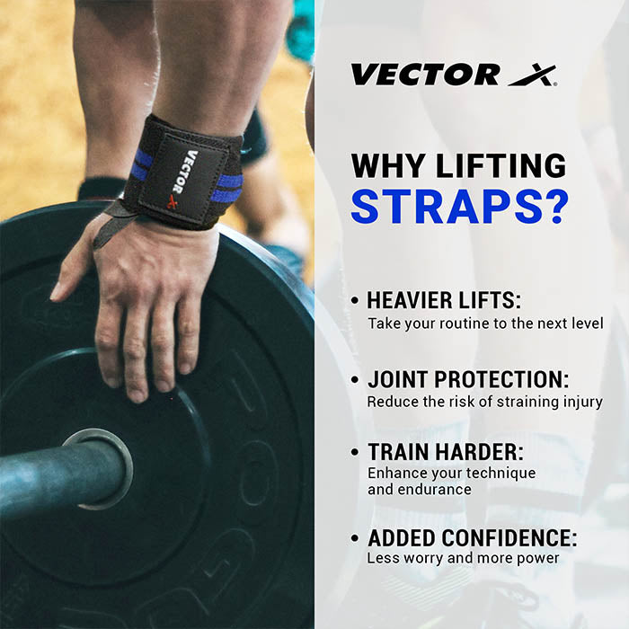 Vector X WW-10 Wrist Supporter for Gym Wrist Band for Men Gym & Women with Thumb Loop Straps -Men Hand Grip & Wrist Support Sports Straps for Gym, Weightlifting