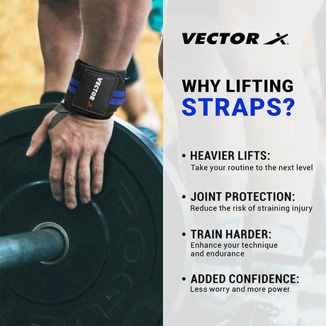 Vector X WW-10 Wrist Supporter for Gym Wrist Band for Men Gym & Women with Thumb Loop Straps -Men Hand Grip & Wrist Support Sports Straps for Gym, Weightlifting