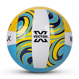 Vector X Beach Volleyball+ Free Air Pin|18 Panels|PU Material + Soft Touch Great Grip|Durable & Waterproof Indoor Outdoor Practice Match Ball|Beach, Pool, Sand Home Play Size 4