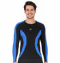 ReDesign Nylon Compression Top Full Sleeve (BLACK/ROYAL BLUE)