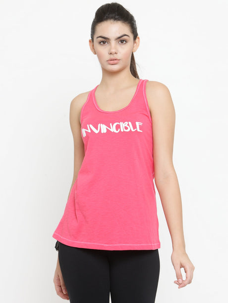 Invincible Women’s Athleisure Slogan Workout Tank Top | K.L. Mahajan & Sons (Invincible)