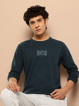 ALCIS MEN TEAL GRUNGE MARK REGLAN TEE