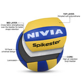NIVIA SPIKESTER, 18 Panels, PU (Polyurethane) Pasted with Dotted Surface Matt, Butyl Threadwounded Bladder, Training Ball Standard, Made for Training Sessions , to Play on All Kind of Indoor & Outdoor Surfaces