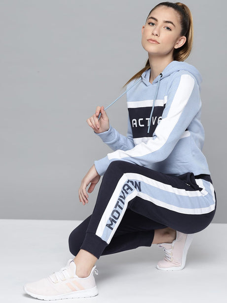 Alcis Women Navy Blue Typography Tracksuits | Alcis