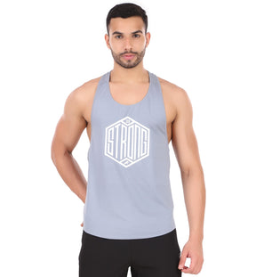 Gym Stringer For Men (Stone Blue)