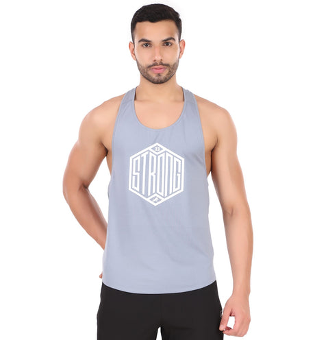 Gym Stringer For Men (Stone Blue)