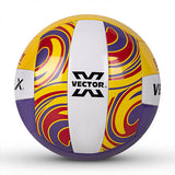 Vector X Beach Volleyball+ Free Air Pin|18 Panels|PU Material + Soft Touch Great Grip|Durable & Waterproof Indoor Outdoor Practice Match Ball|Beach, Pool, Sand Home Play Size 4
