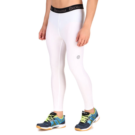 Recharge Polyester Compression Pant (White)