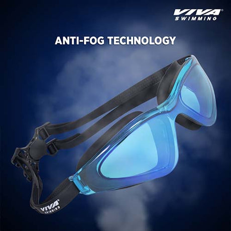 Viva Swimming Unicorn Clear Mirror Lens & Wide-Vision Swim Goggles for Swimming Practice, Training, Competition| Anti-Fog, UV Protection| Branded Case Packing  for Professional Players Adult Men Women