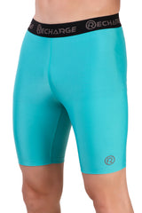 Men's Polyester Compression Shorts (Coral Green)