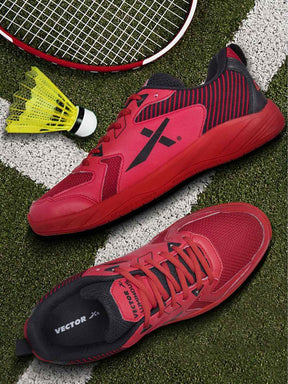 Vector X Luminous Tennis/Badminton Court Shoe, Elegent Design, Rubber Sole, Slip Resistance, Light Weight, EVA Insocks for Comfort