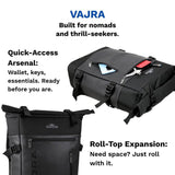 VAJRA - 25 ltrs- All terrain roll-top rucksack and laptop backpack