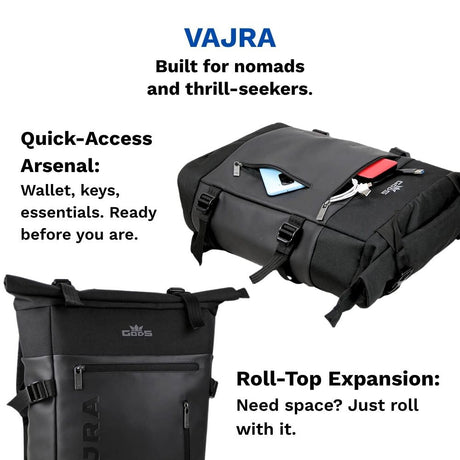 VAJRA - 25 ltrs- All terrain roll-top rucksack and laptop backpack