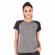 Performance Raglan Sleeves Tshirt For Women (Black Melange)