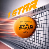 STAG GLOBAL 1 Star Plastic Table Tennis Orange Ball Available Pack Of 12 ,30, 72, 90