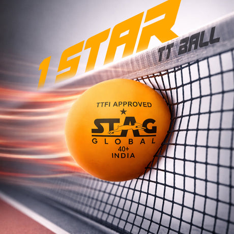STAG GLOBAL 1 Star Plastic Table Tennis Orange Ball Available Pack Of 12 ,30, 72, 90