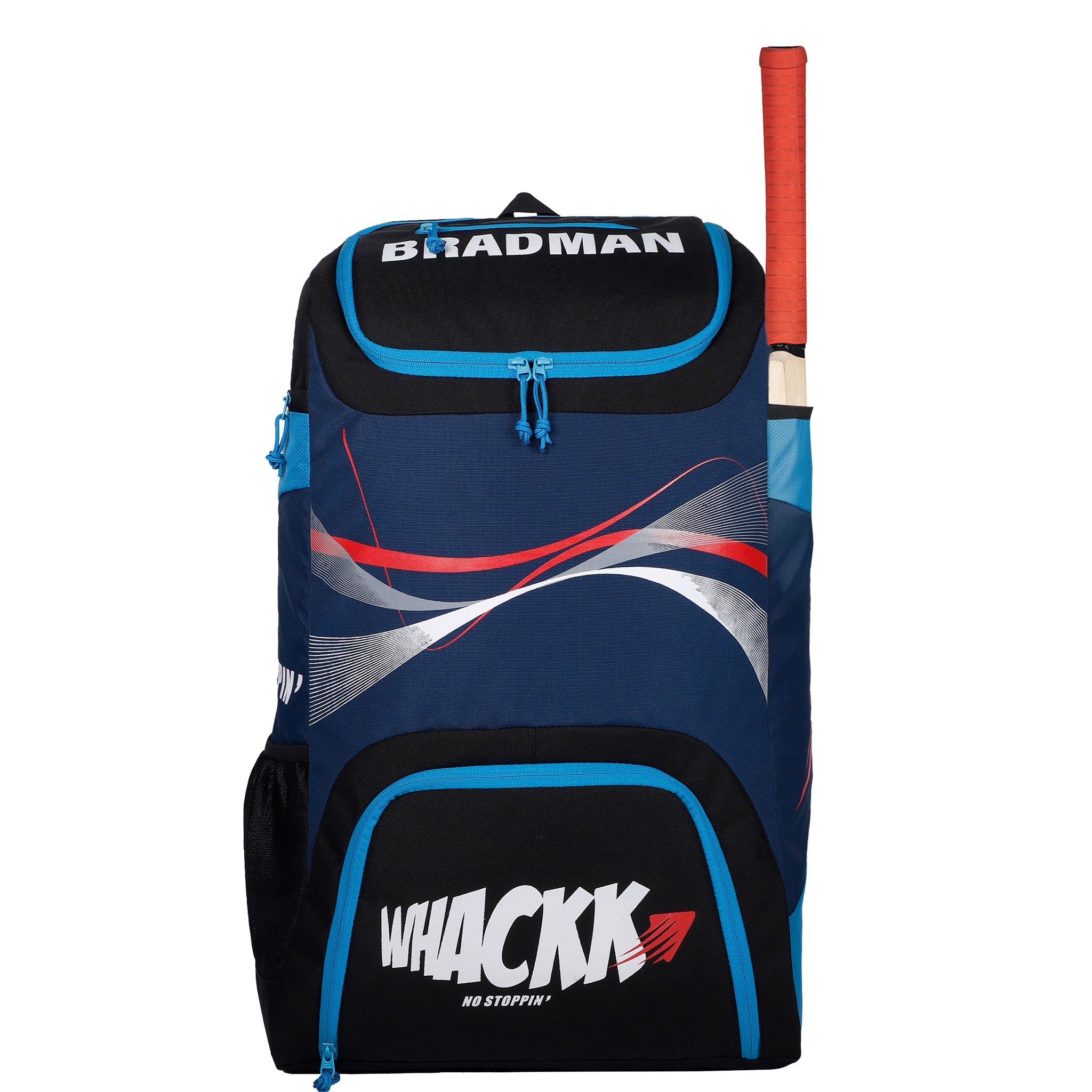 Bradman Blue Navy Cricket Kitbag for Youth |Player Edition 2 Bat Pocket Shoe Pocket |Big Main Comp Fit 15.5 inch Leg Pad |Bottle Holders |Easy Access Pocket