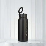 Soulbottel Magx – 1L Steel Bottle with Magnetic Phone Mount & Tripod Cap (Black & White)