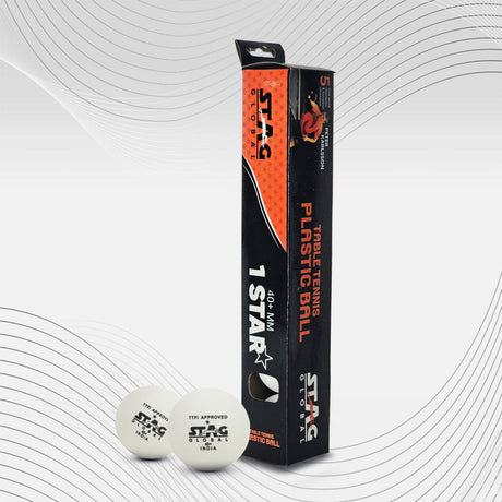 STAG GLOBAL 1 Star Plastic Table Tennis Ball White Available Pack Of 12 ,30, 72, 90