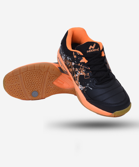 Power Orange Badminton Shoes | Anand Legguard Works / Nodens Sports