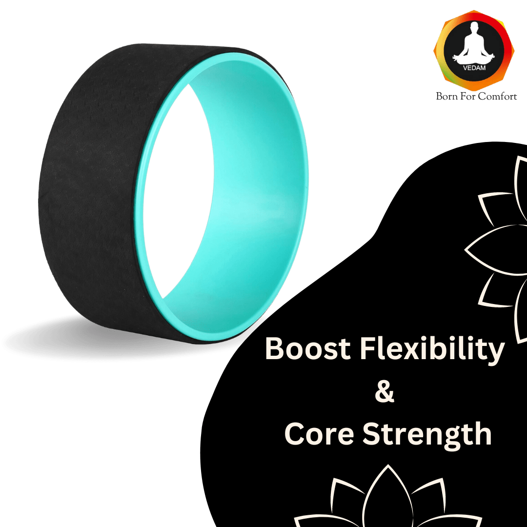 Vedam Yoga Wheel  13 x 5.5 in (Black/Teal Blue)