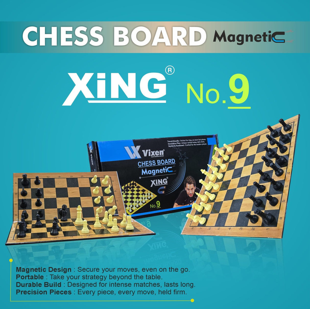 VIXEN CHESS BOARD MAGNETIC XING NO.9
