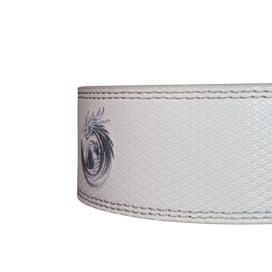 Dragonforged Lever Belt – 13mm Ice White Powerlifting Belt (Limited Edition)