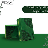 Vedam Yoga Block Set of 2 (Bottel Green) mandala