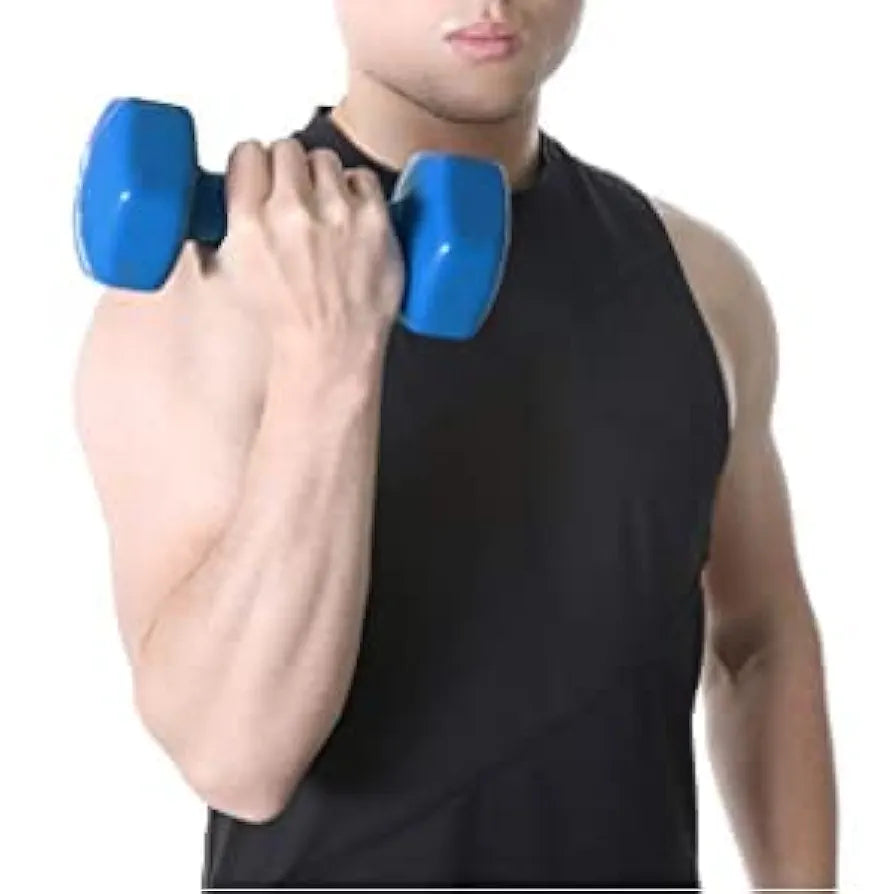 COUGAR Vinyl Hexa dumbbells, Vinyl coated hex shape dumbbells, Dumbbell set for Fitness, Strength Training & Home Gym Exercise 1 Pair 