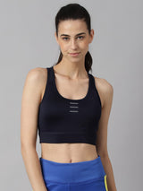 Alcis Women Navy Anti-Static Slim-Fit High Support Sports Bra