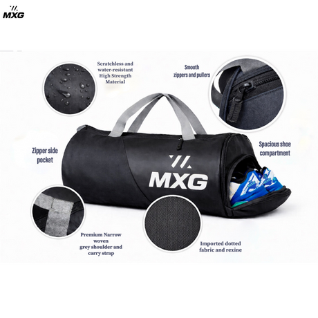 MXG Ultra X Premium Gym & Travel Bag with Adjustable Shoulder Strap and Shoe Compartment | Scratch-Resistant, Water-Resistant Polyester Duffle Bag for Men & Women - Image 4 | KIBI SPORTS