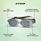 Viva Swimming VIVA-55 (Junior) Anti-Fog UV Protection 100% Silicone Swimming Goggles for Kids, Boys|Wide-Angle Vision Swim Glasses with Silicone Comfort & Adjustable Strap