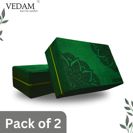 Vedam Yoga Block Set of 2 (Bottel Green) mandala | Industrial
