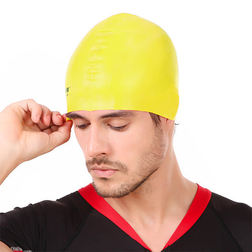 Viva Swimming Silicone Swimming Cap Unisex Soft Waterproof Swimming Pool Head Cap Water Sports Long Hair for Children Kids Boys Girls of All Age (Universal Size, Multicolour)