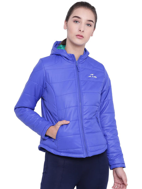 Women Blue Solid Jacket | Alcis