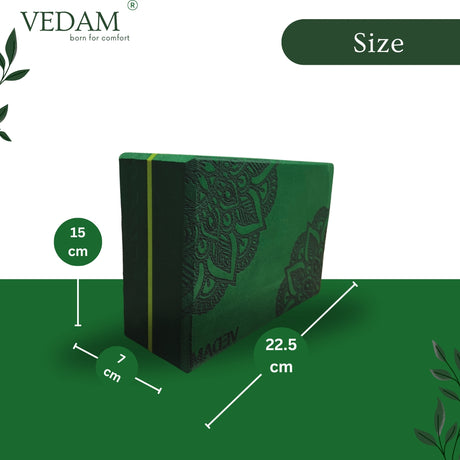 Vedam Yoga Block Set of 2 (Bottel Green) mandala | Industrial
